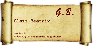 Glatz Beatrix névjegykártya